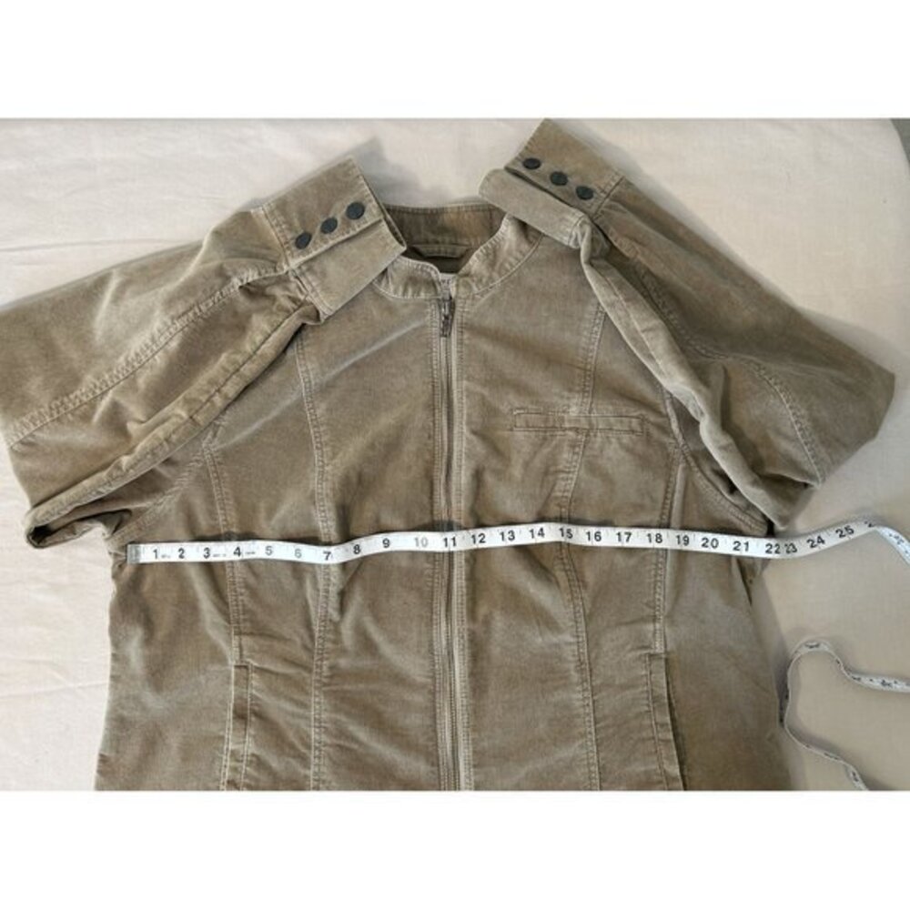 Women's Coldwater Creek Dark Khaki‎ Beige Long Sleeved Zippered Jacket Size 18W - Picture 5 of 12